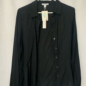 James Perse Casual Black Button Down Shirt